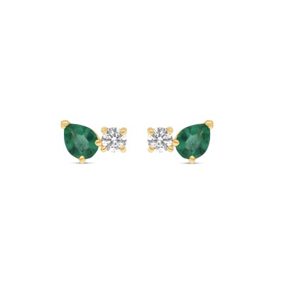 Precious Balance Earrings – Emeralds & Diamonds – Karima Raynal Aix-en-Provence