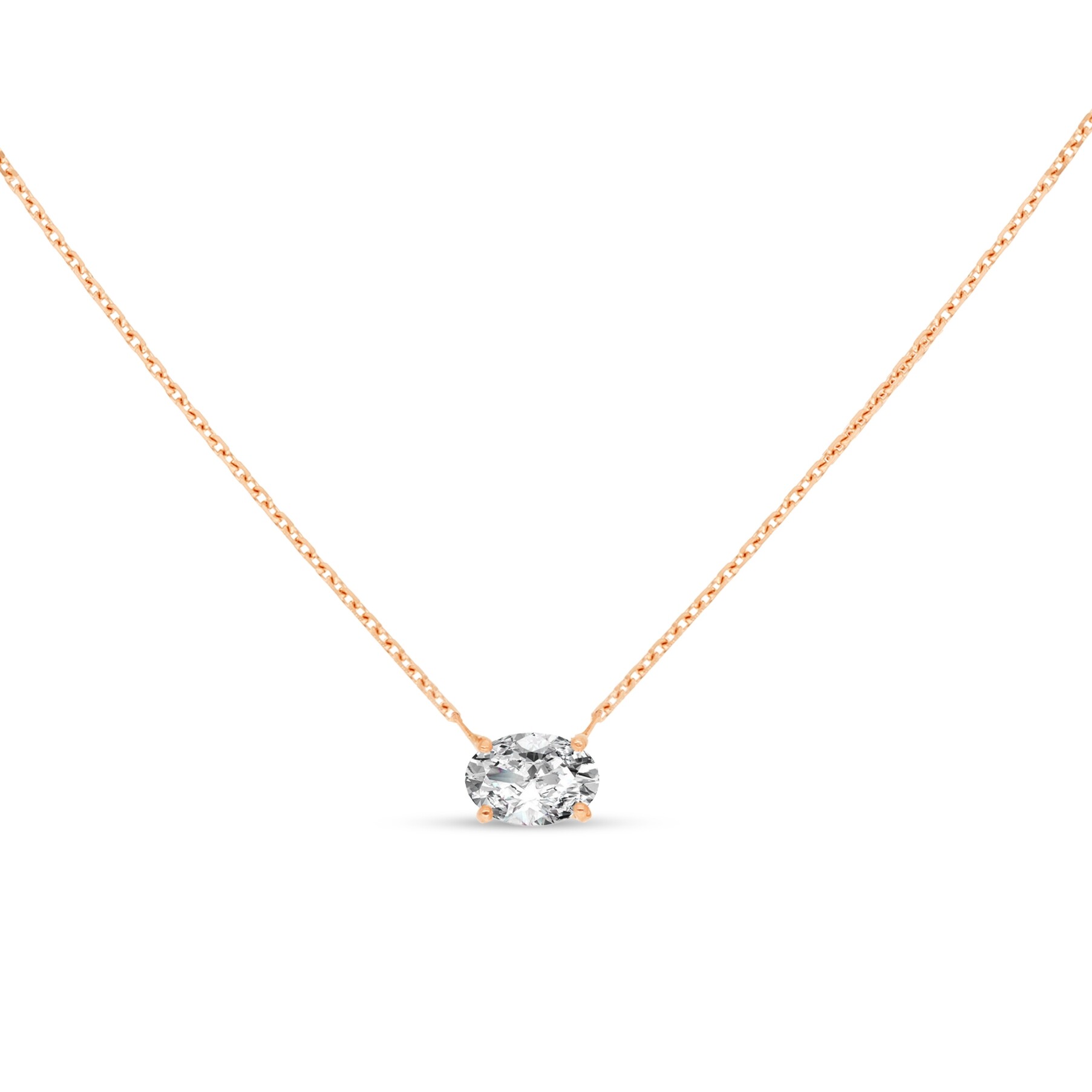 Force Ovale Pendant – 18K Rose Gold and Diamond