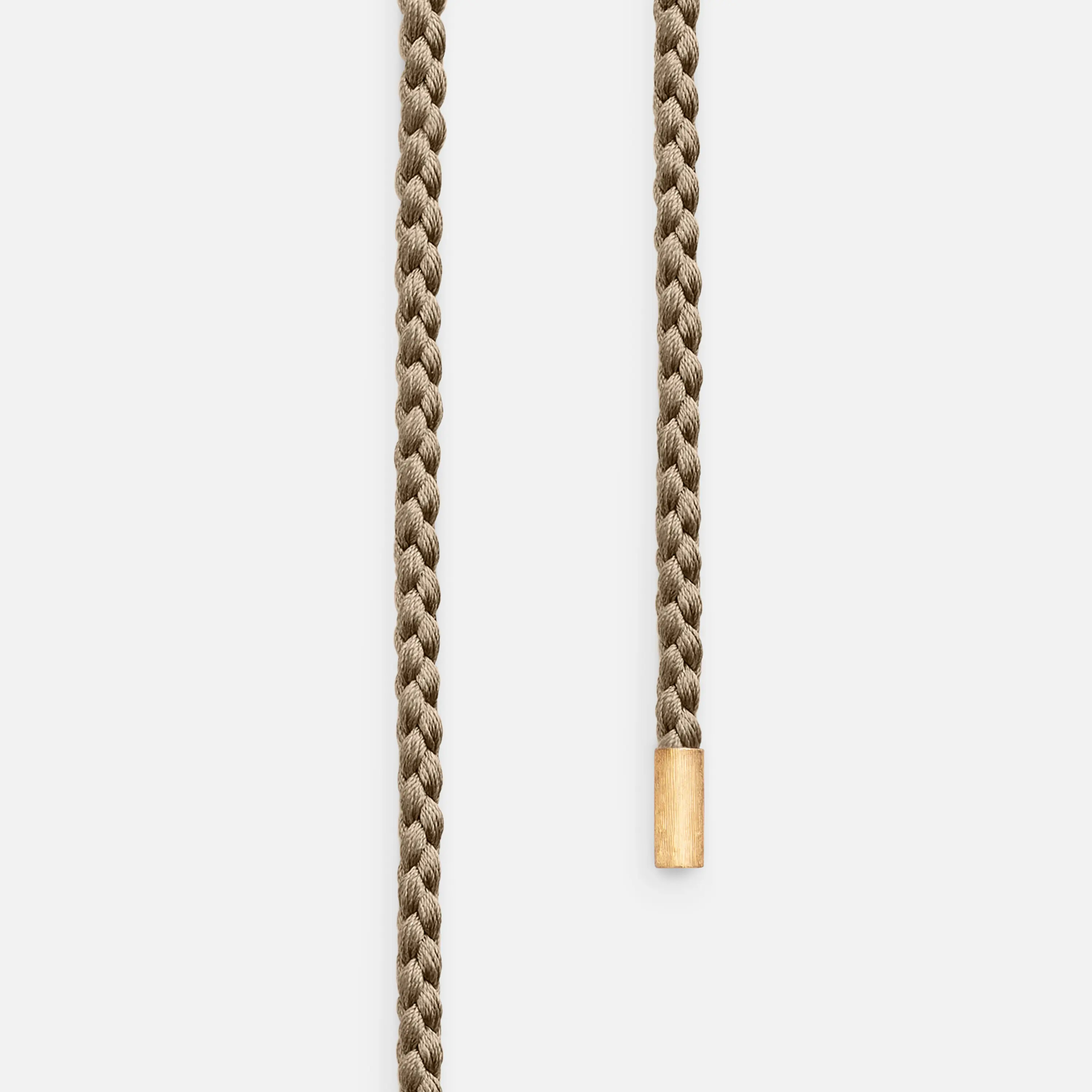 Collier Ole Lynggaard Cordon de soie Mokuba beige avec embouts en or 18 carats