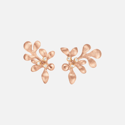 Ole Lynggaard Gipsy Stud Earrings in 18K Rose Gold and Diamonds
