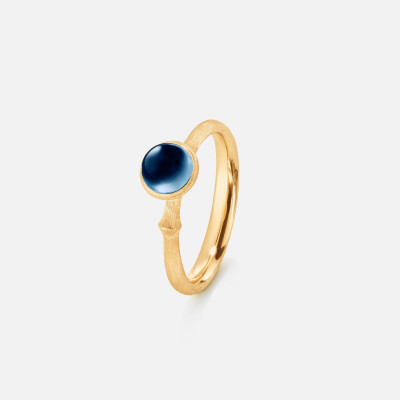 Bague Ole Lynggaard Lotus Or 18 carats et topaze bleue de Londres