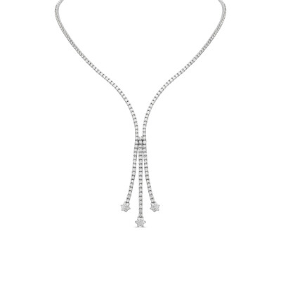 Necklace Riviere d'Etoiles white gold diamonds