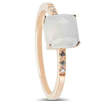 Bague Raynal en or rose, diamants et quartz