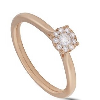 Bague Illusion Baby or rose diamants