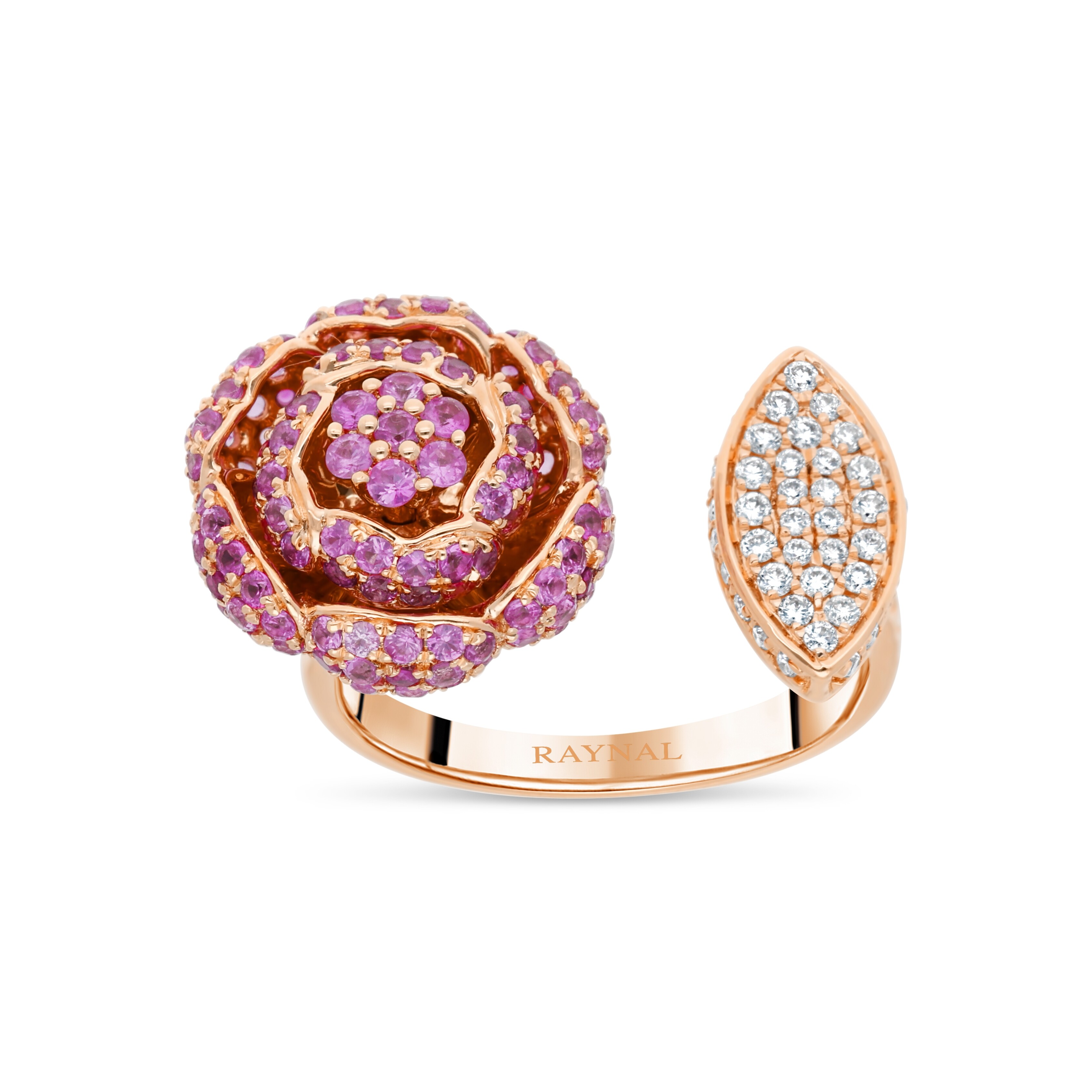 Bague Roselia de Calisson or jaune Diamant, Saphir