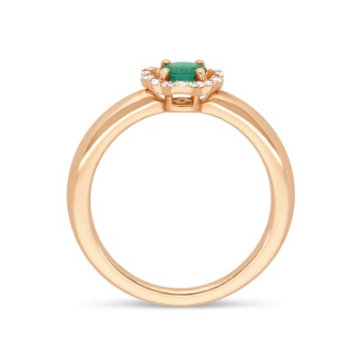 Fleurette Ring – Yellow Gold, Emerald and Diamonds