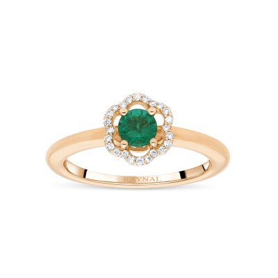 Fleurette Ring – Yellow Gold, Emerald and Diamonds