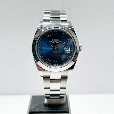 Rolex Datejust 41 – Réf. 126300 – Cadran Bleu Index Chiffres Romains – Full Set – 2023