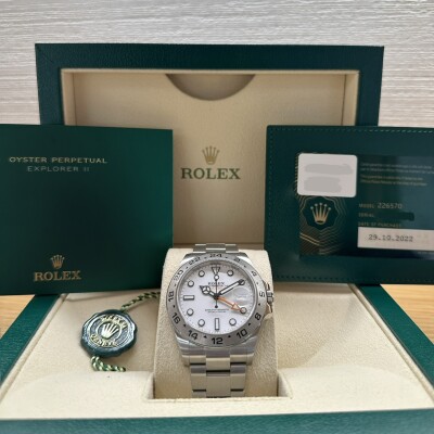 Rolex Explorer II – Réf. 226570 – Acier – Cadran Blanc – Full Set – 2022
