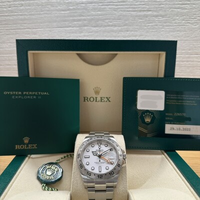 Rolex Explorer II – Ref. 226570 – Steel – White Dial – Full Set – 2022