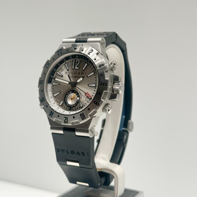 BVLGARI Diagono GMT – Ref. GMT40S – Steel & Black Rubber