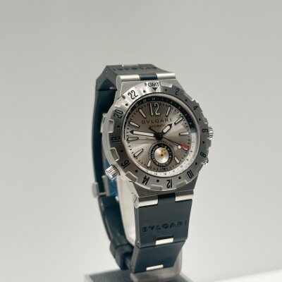 BVLGARI Diagono GMT – Ref. GMT40S – Steel & Black Rubber