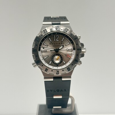 BVLGARI Diagono GMT – Ref. GMT40S – Steel & Black Rubber