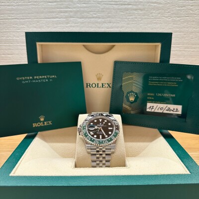 Rolex GMT-Master II Gauchère « Sprite » – Réf. 126720VTNR – Lunette Verte & Noire – Cadran Noir – Full Set 2022