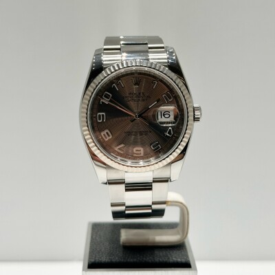 Rolex Datejust 36 – Réf. 116234 – Acier & Or Gris – Cadran Brun – Lunette Cannelée – 2007