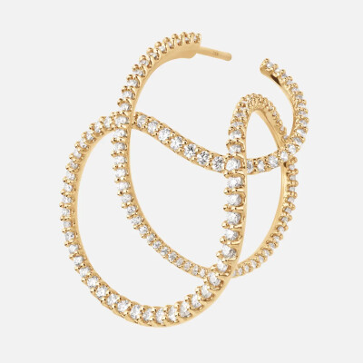 Ole Lynggaard Twisted Love Bands earrings, yellow gold and diamonds