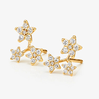 Ole Lynggaard Shooting Stars earrings, yellow gold and diamonds