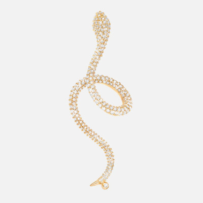 Ole Lynggaard Snakes pavé single earring in yellow gold and diamonds