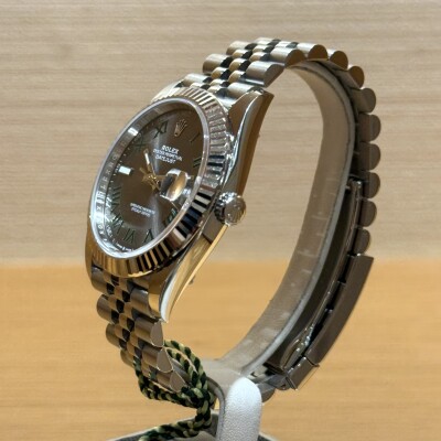 Rolex Datejust 41 – Ref. 126334 – Steel & White Gold – Slate Dial Green Roman Numerals – Fluted Bezel – Full Set 2024