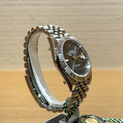 Rolex Datejust 41 – Ref. 126334 – Steel & White Gold – Slate Dial Green Roman Numerals – Fluted Bezel – Full Set 2024