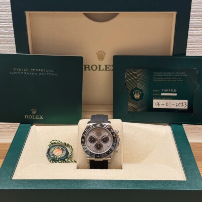 Rolex Cosmograph Daytona – Ref. 116519LN – White Gold – Silver Dial – Black Bezel – Oysterflex Bracelet - Full Set 2023