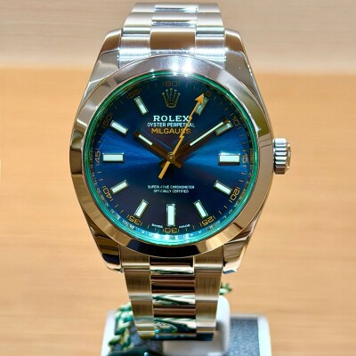 Rolex Milgauss – Ref. 116400GV – Steel – Blue Dial – Green Crystal – Full Set 2020