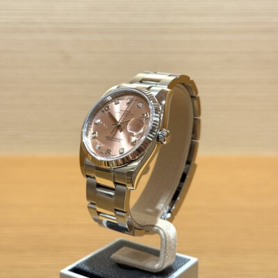 Rolex Datejust 34 – Réf. 115234 – Acier & Or Gris – Cadran Rose – Lunette Cannelée – 2014