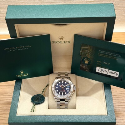 Rolex Yacht-Master – Réf. 126622 – Acier & Platine – Cadran Bleu – Lunette Platine – Full Set 2024
