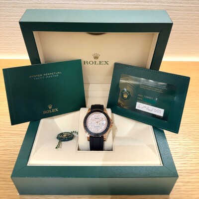 Rolex Yacht-Master 40 – Réf. 126655 – Or Everose – Lunette Céramique Noire – Cadran Pavé Diamants – Bracelet Oysterflex – Full Set 2023