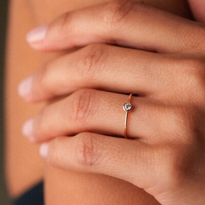 Ginette NY LONELY DIAMONDS ring, rose gold and diamond