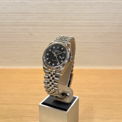 Rolex Datejust 36 – Réf. 126234 – Acier & Or Blanc – Cadran Noir Diamants – Bracelet Jubilee – Full Set 2022