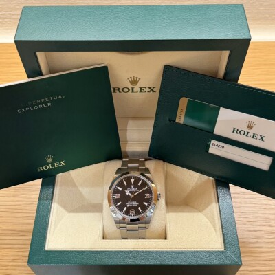 Rolex Explorer I 39 – Réf. 214270 – Acier – Cadran Noir – Bracelet Oyster – Full Set 2017