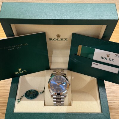 Rolex Datejust 41 – Réf. 126300 – Acier – Cadran Bleu Chiffres Romains – Bracelet Jubilee – Full Set 2020