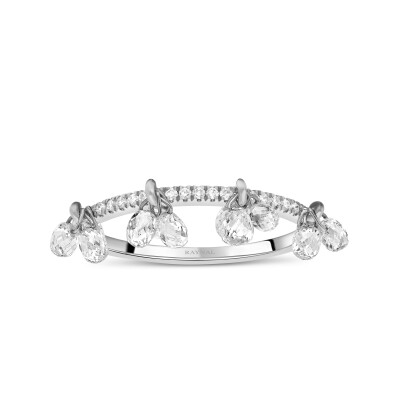 Bague Farandole en or blanc et diamants briolettes
