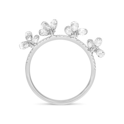 Bague Farandole en or blanc et diamants briolettes