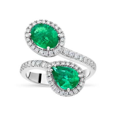 Liane d’Émeraude Ring – 18K White Gold, Emeralds and Diamonds