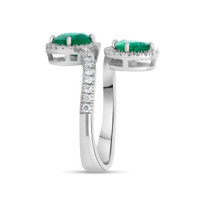 Liane d’Émeraude Ring – 18K White Gold, Emeralds and Diamonds