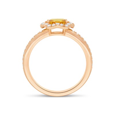 Fleurette Ring – 18K Rose Gold, Yellow Sapphire and Diamonds