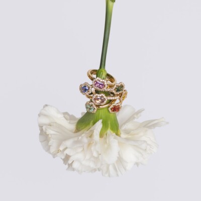 Fleurette Ring – 18K Rose Gold, Yellow Sapphire and Diamonds