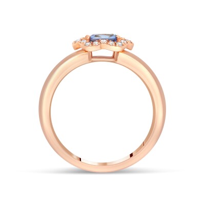 Fleurette Ring – 18K Rose Gold, Blue-Violet Sapphire and Diamonds