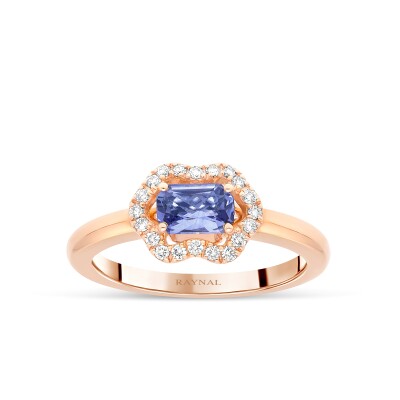 Fleurette Ring – 18K Rose Gold, Blue-Violet Sapphire and Diamonds