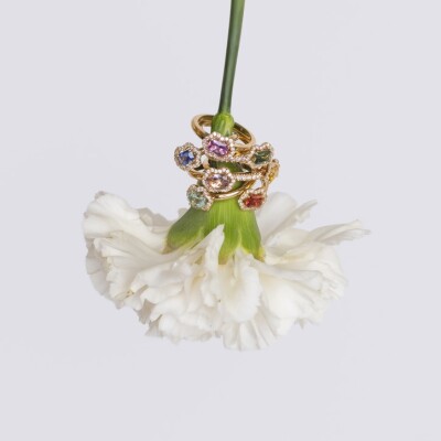 Fleurette Ring – 18K Rose Gold, Pink Sapphire and Diamonds