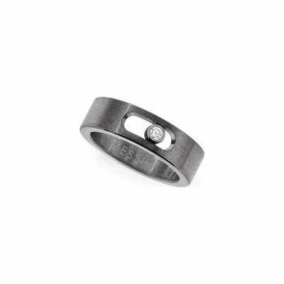 Bague Messika Move Titanium PM en titane graphite et diamant
