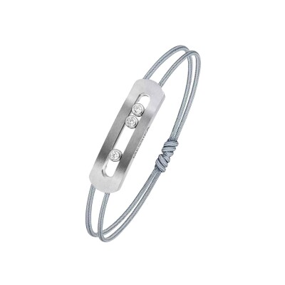 Bracelet cordon Messika Move Titanium en titane et diamants