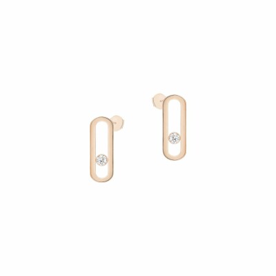 Boucles d'oreilles Messika Move Uno GM en or rose et diamants