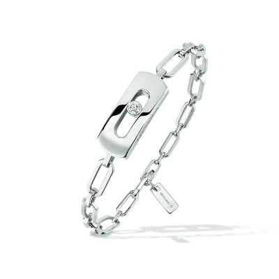 Bracelet chaîne Messika My Move en or blanc sans motif centrale