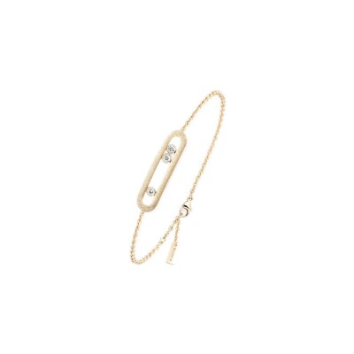 Bracelet Messika Move Classique ciselé en or jaune et diamants