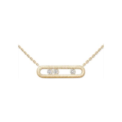 Collier Messika Move Classique ciselé en or jaune et diamants