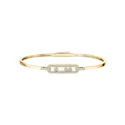 Bracelet jonc Messika Move Classique en or jaune et diamant, petit modèle