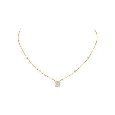 Collier Messika Joy taille émeraude en or jaune et diamant